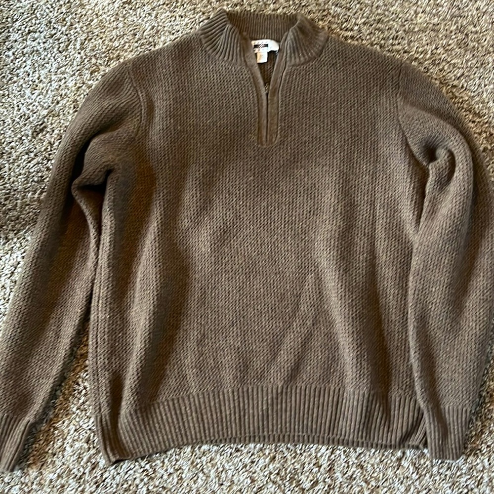 Joseph Abboud Qtr. Zip Sweater. Brown XXL